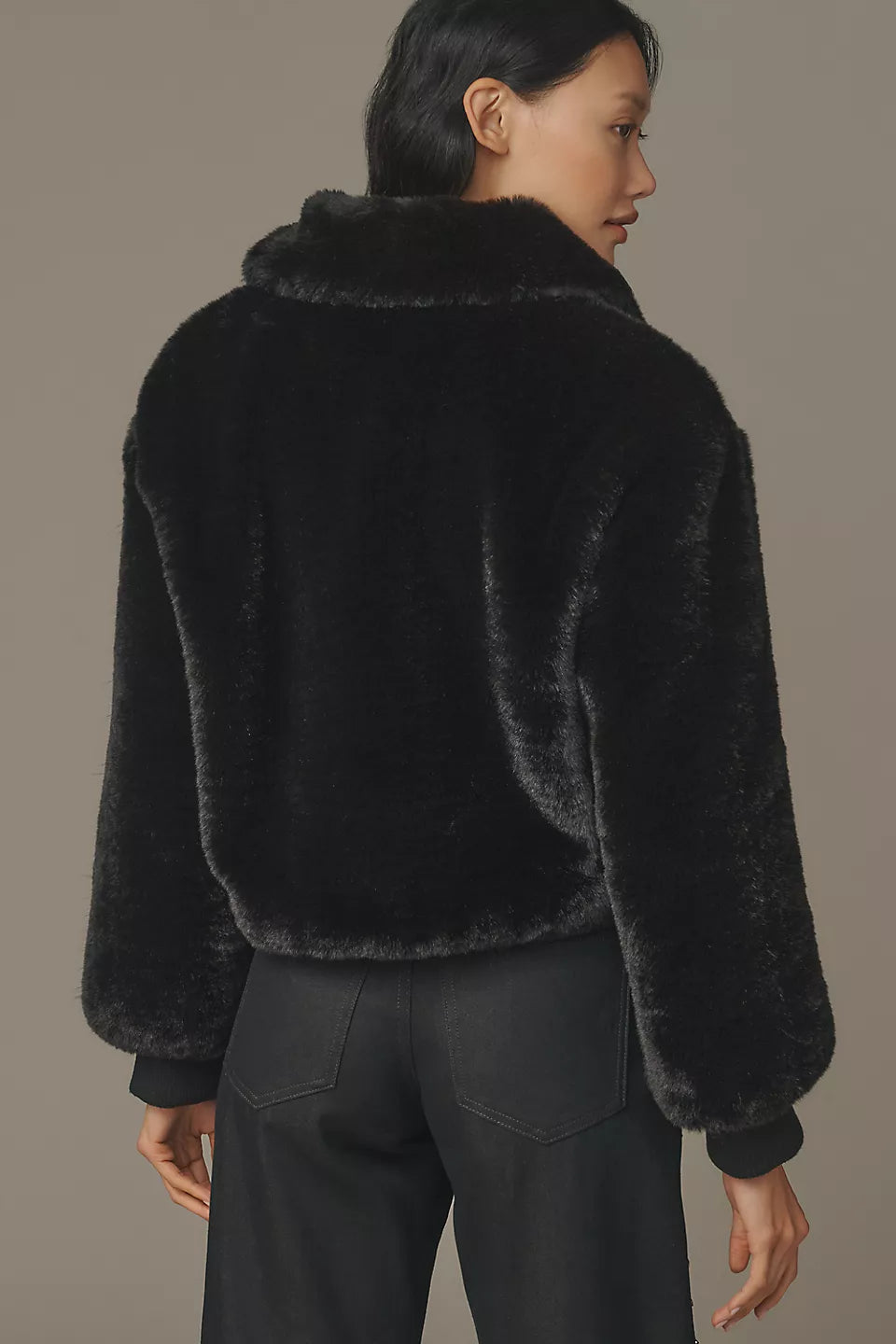 Crop Faux Fur Coat